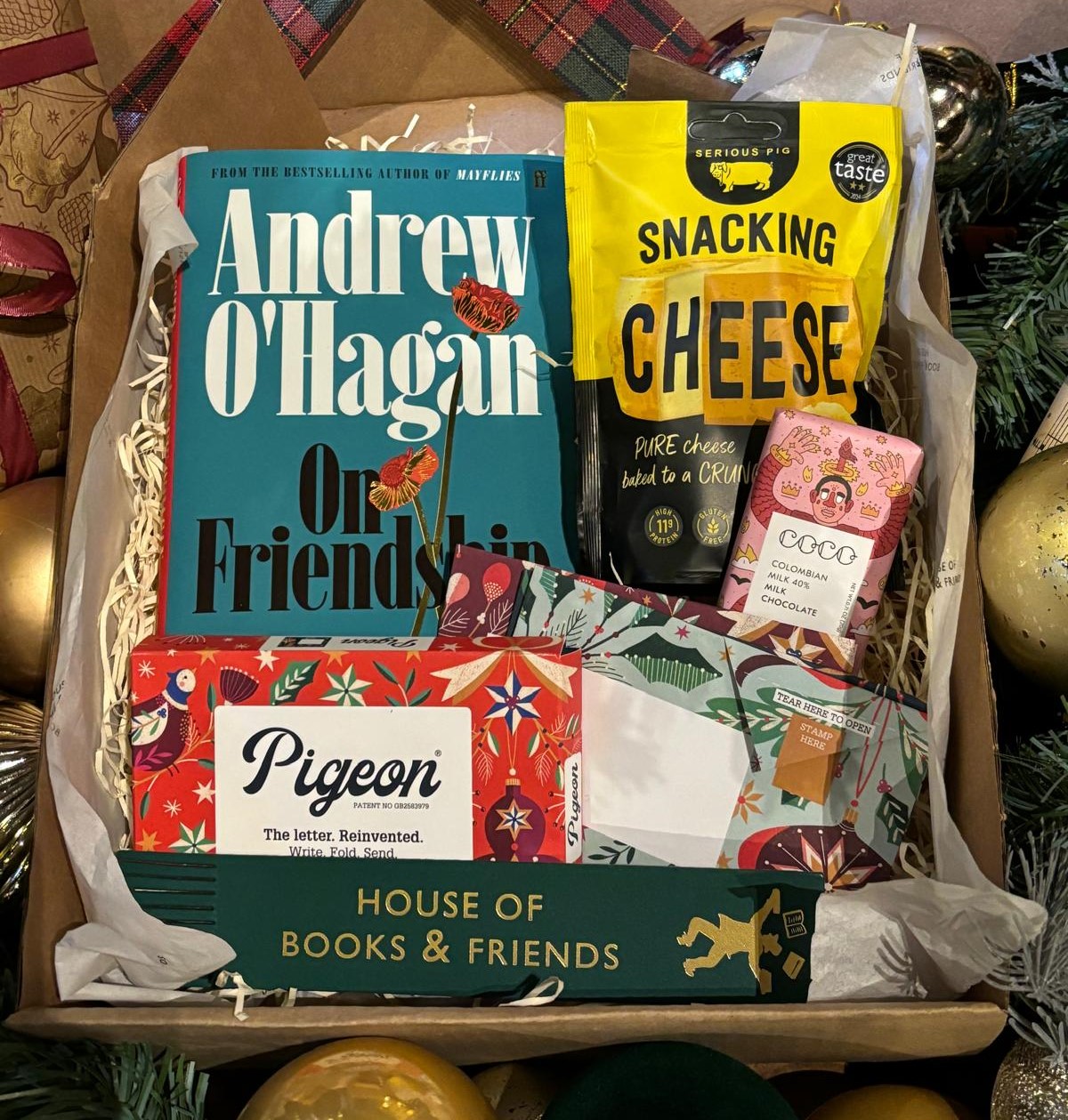 Image shows contents of Christmas eve box listed in product description