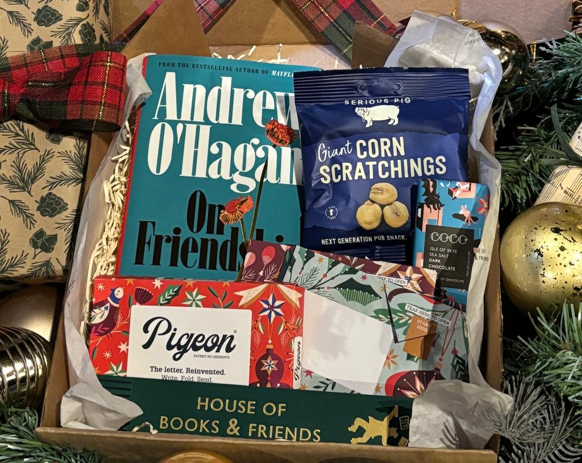 Shows the contents of our vegan Christmas Eve box as listed in the product description